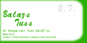 balazs tuss business card